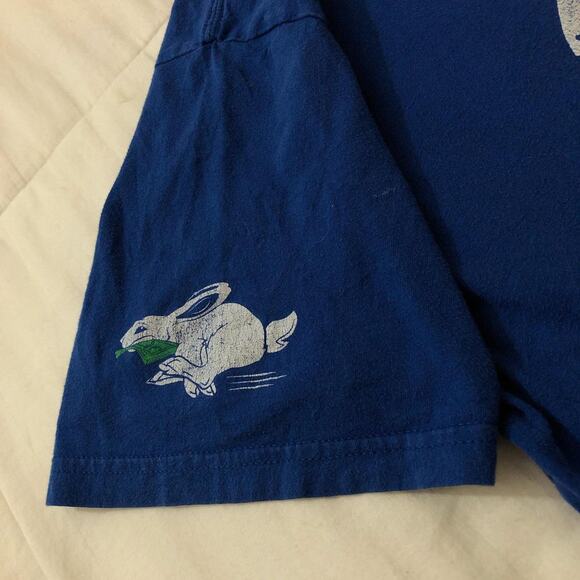 Blue Brocli & Cheeze Follow The Rabbit Graphic Logo Tee - Picture 5 of 6